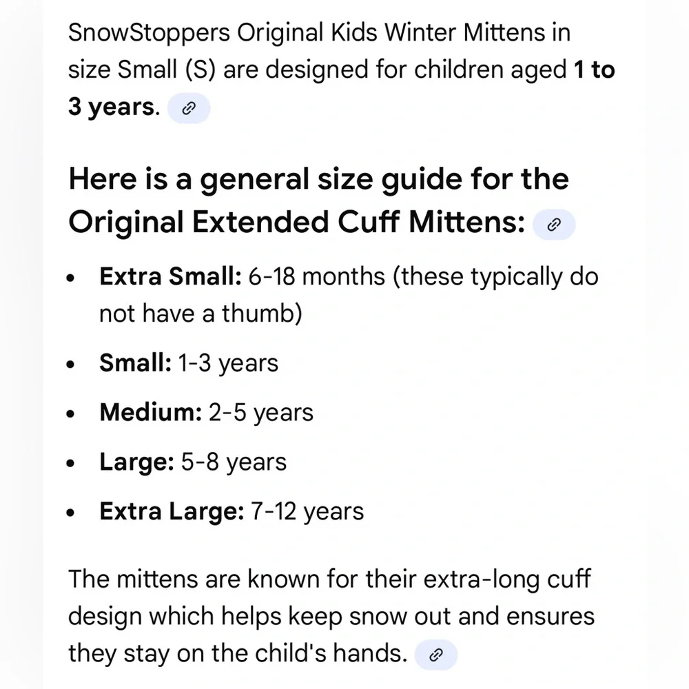 SnowStoppers Original Extended Cuff Kids Winter Snow Mittens. Purple w Green. S